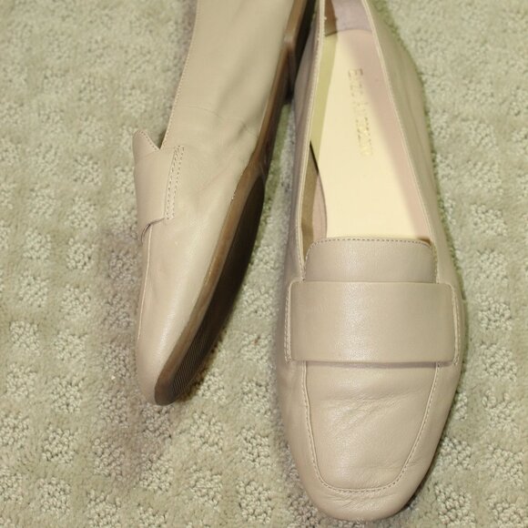 Vintage Enzo Angiolini Size 7.5 M Taupe Soft Leather Square Toe Flats Loafers - Picture 1 of 6